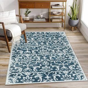 Blue Rugs for Bedroom Non Slip