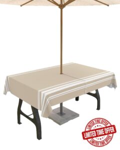 QueenKer Outdoor Tablecloth with Umbrella Hole