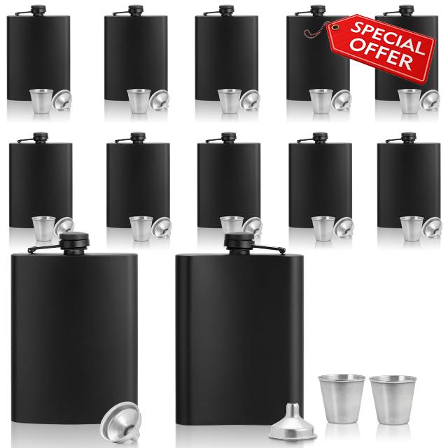 12 Pack Hip Flask for Liquor Stainless Steel