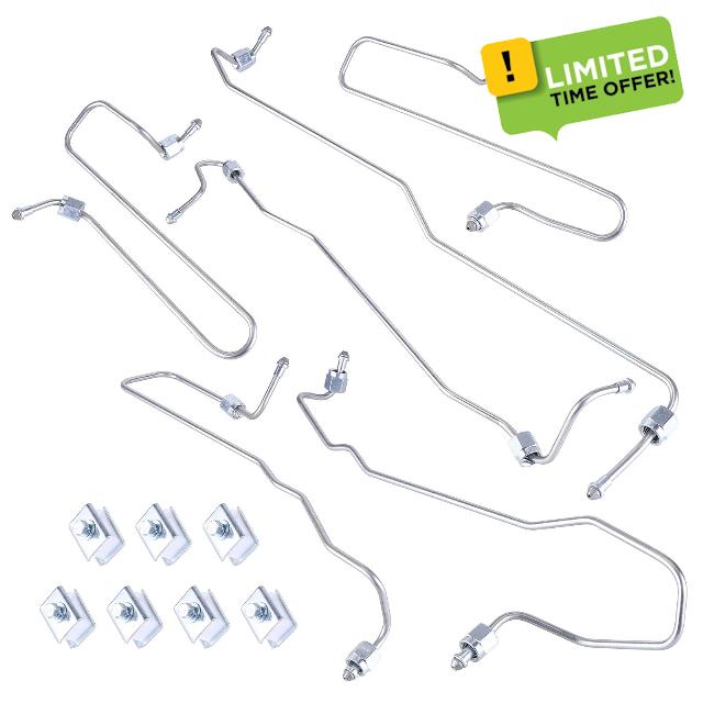 Fuel Injection Line Kit with Clamps Perfectly Compatible for Caterpillar 3406 3406B 3406C 1917941