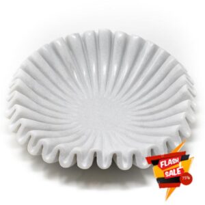 Nordic Moon Marble Ruffle Bowl