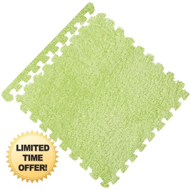 11.81Inch Polish Blanket Carpet Colors Velvet Polyester Decor Square Eco-Friendly Carpet in 12 Colors 12 Pieces (Green)