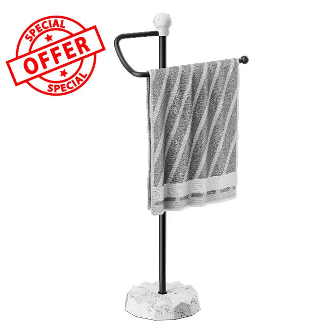 KASUNTO Hand Towel Holder Stand with Heavy Marble Texture Base