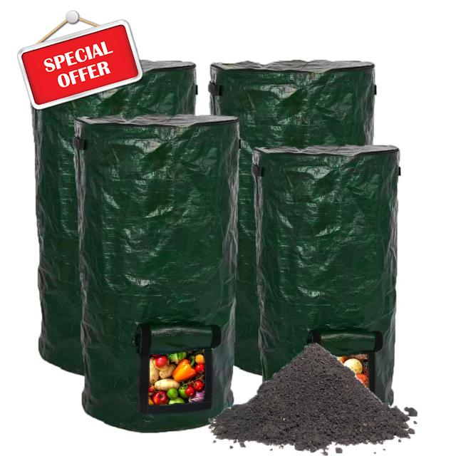 4 Pieces Garden Compost Bin Outdoor