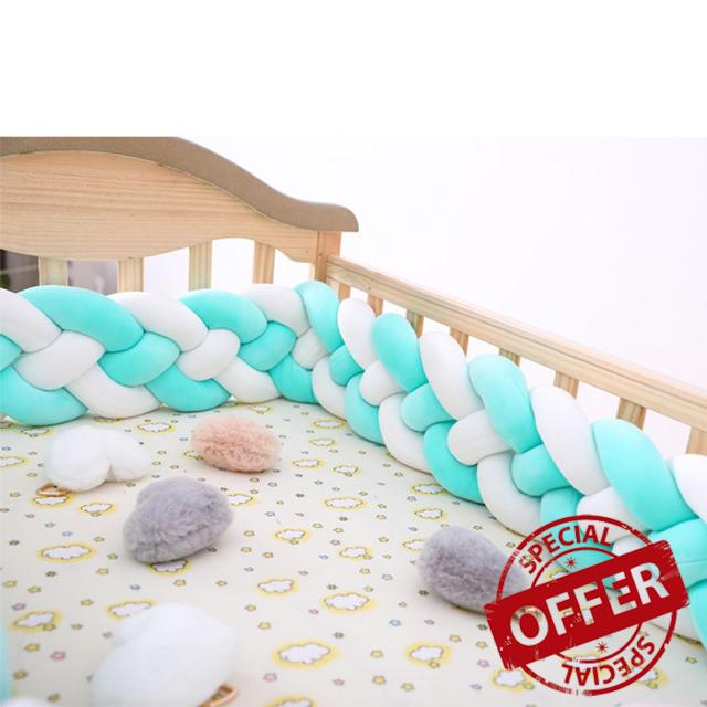 EvikOo 4 Shares Braided Cot Bumper Cushion Soft Knot Pillow Cot