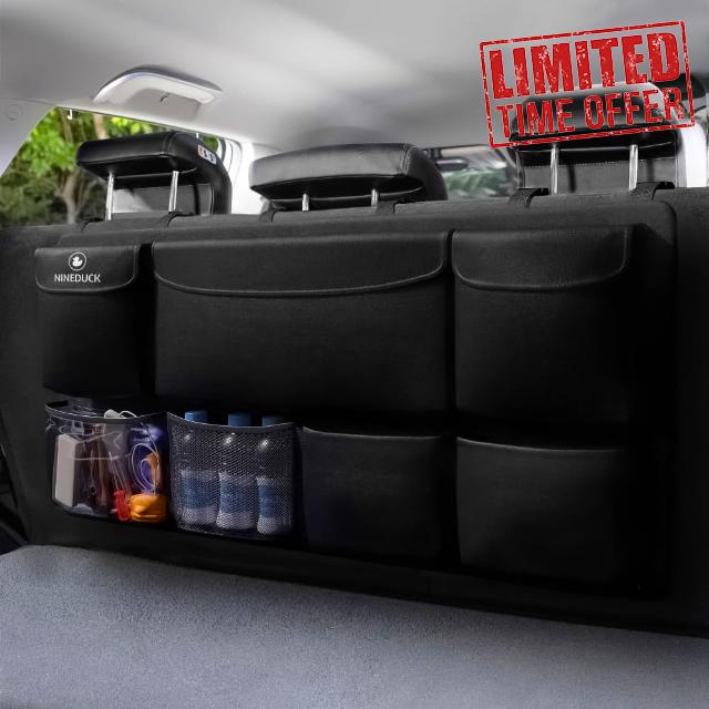 NINEDUCK Premium Car Trunk Organizer - Waterproof Storage Bag with Lid