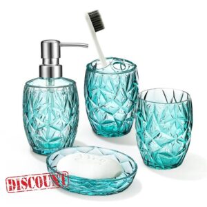 Teal Acrylic Bathroom Accessory Set