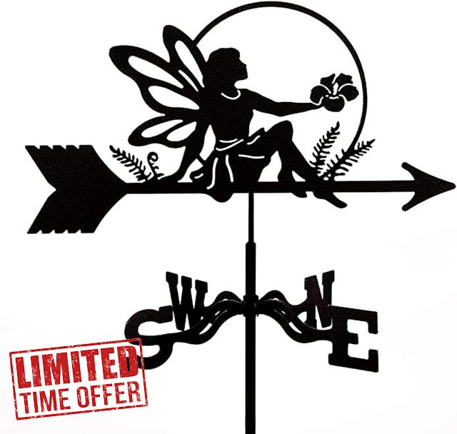 Stainless Steel Fairy Weather Vane with Roof Mount