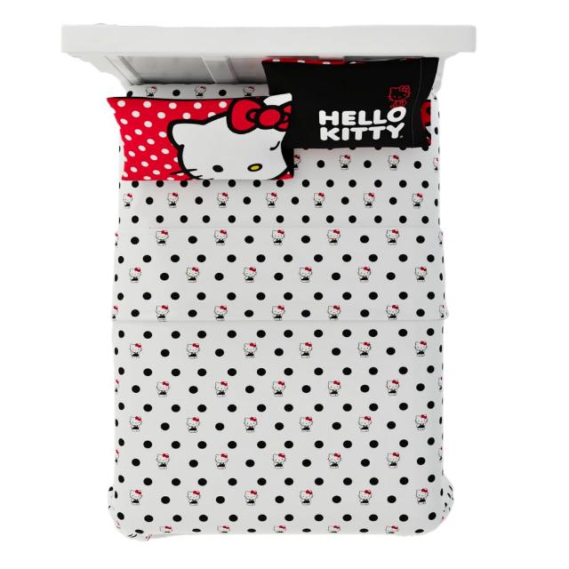 Franco Hello Kitty Bedding Super Soft Microfiber 4 Piece Full Sheet Set