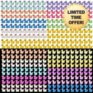 RUIWANZE Mini Resin Ducks 400 Pack Miniature Duck Glow in The Dark Ducks Tiny Ducks for Miniature Dollhouse D&eacute;cor Accessories DIY Garden Aquarium Potted Ornament Party Toys Favors