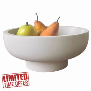 OAKOA Modern Fruit Bowl for Kitchen Counter - Large Decorative Bowl for Keys - Concrete Bowl - Key Bowls for Entry Table - Pedestal Bowl - Decorative Bowls Home Decor - Cement Bowl - Centerpiece Bowl