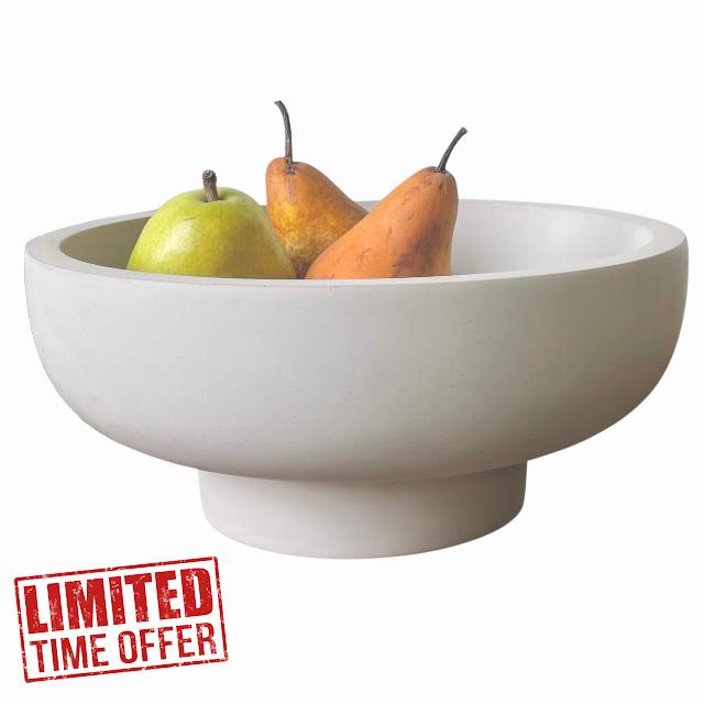 OAKOA Modern Fruit Bowl for Kitchen Counter - Large Decorative Bowl for Keys - Concrete Bowl - Key Bowls for Entry Table - Pedestal Bowl - Decorative Bowls Home Decor - Cement Bowl - Centerpiece Bowl