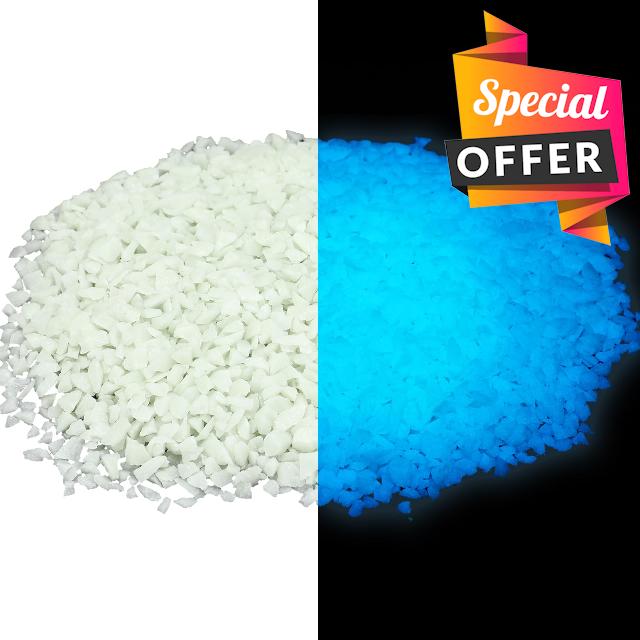 Sasylvia 3 Pounds Glow Rocks Glow in The Dark Stones DIY Decorative Glow in The Dark Rocks Outdoor Glow Rocks for Landscaping Glow Fish Tank Accessories Set for Garden Plants Walkways (Blue)