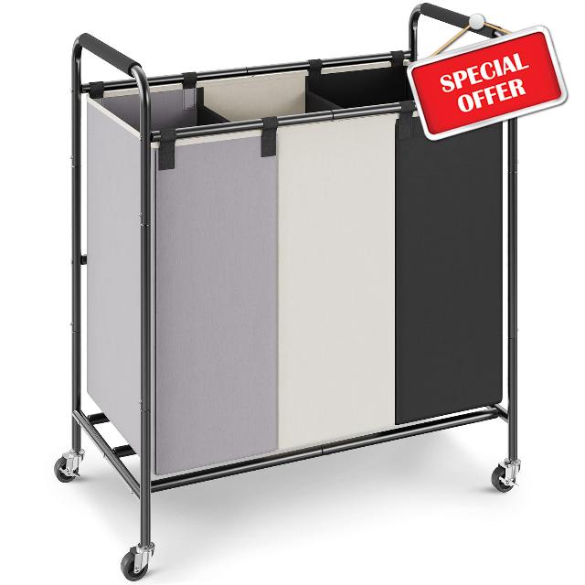 VEVOR 3-Section Laundry Basket