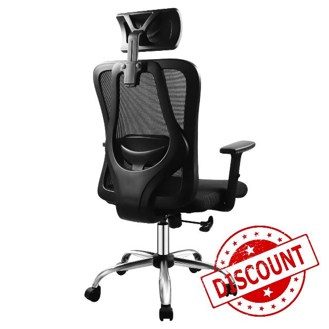 SKSBTF Ergonomic Office Desk Chair with Adjustable Headrest and Armrest Computer Mesh Chair with Lumbar Support executive Swivel Chair for Home Office Study Game