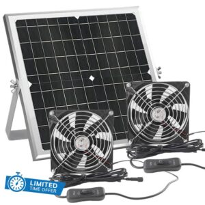 Bairnqner 20W Solar Powered Fan for Chicken Coop