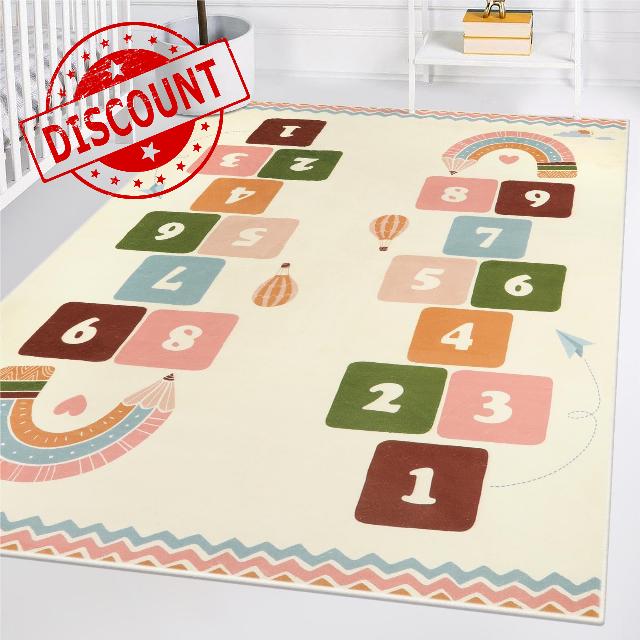 STARUIA Large Hopscotch Kids Rug for Playroom