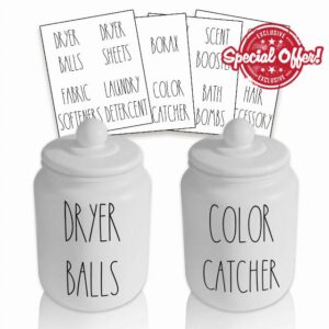 Laundry Room Organization Jars with Labels