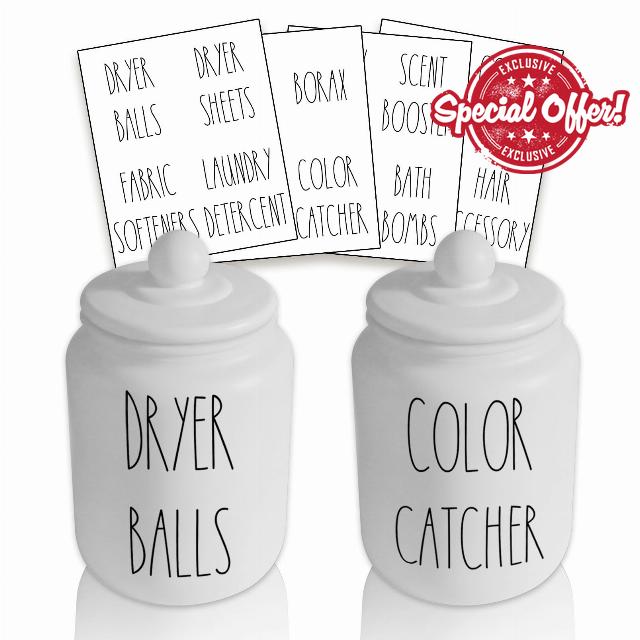 Laundry Room Organization Jars with Labels