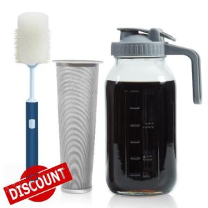 Cold Brew Coffee Maker Mason Jar 64oz