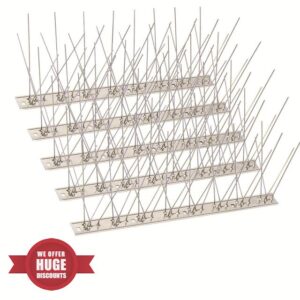SEEKSEE 20 Pack Bird Spikes &ndash;13 inch Pigeon Spikes Anti-bird Nails Bird Repellent Metal Bird Deterant Spinners of Stainless Steel Bird Spikes for Pigeon and Other Small Birds (21.6 Feet)