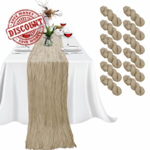 Eliamo 12 Pack Cheesecloth Table Runners
