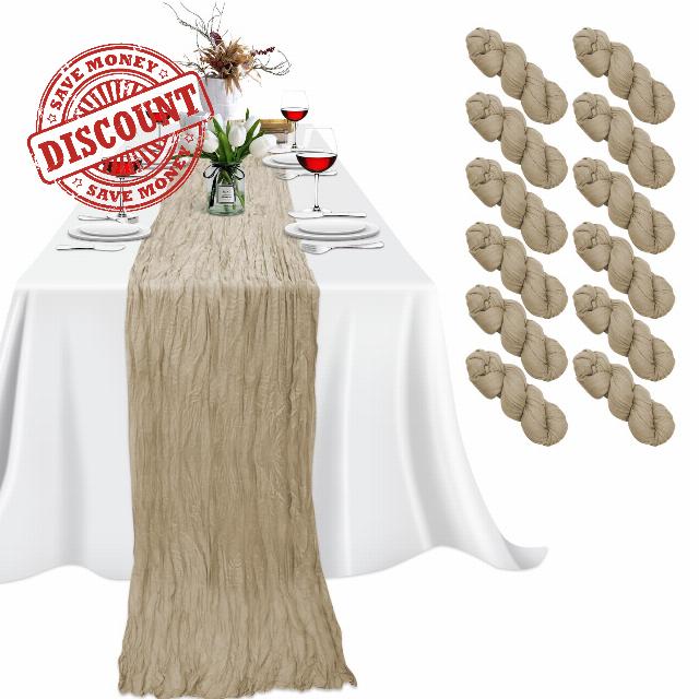 Eliamo 12 Pack Cheesecloth Table Runners