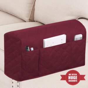 Turquoize Waterproof Armrest Covers for Chairs and Sofas Couch Arm Covers for Sofa Armrest Covers with Side Pocket Anti-Slip Furniture Protector Washable Armrest Slipcovers Set of 2