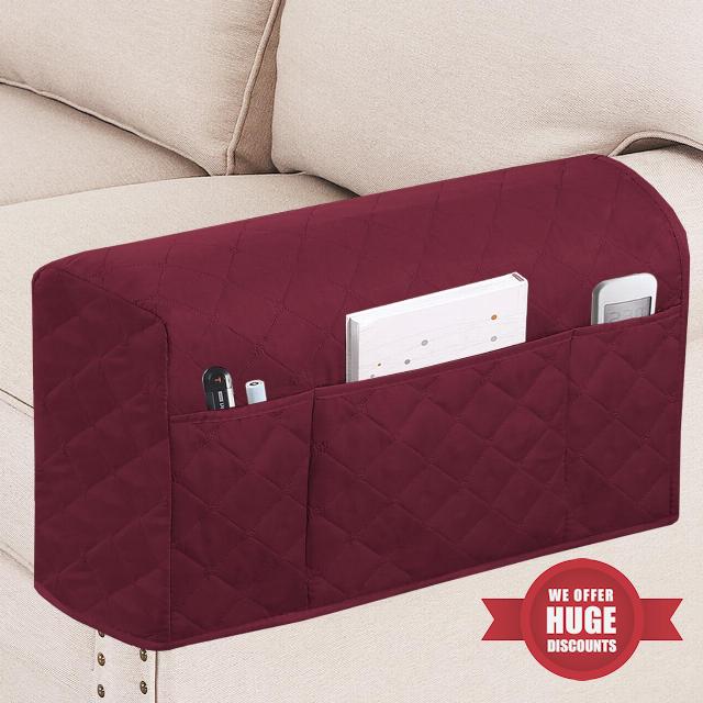 Turquoize Waterproof Armrest Covers for Chairs and Sofas Couch Arm Covers for Sofa Armrest Covers with Side Pocket Anti-Slip Furniture Protector Washable Armrest Slipcovers Set of 2