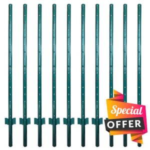 ARIFARO Fence Posts 5 Feet Sturdy Duty Metal Fence Post