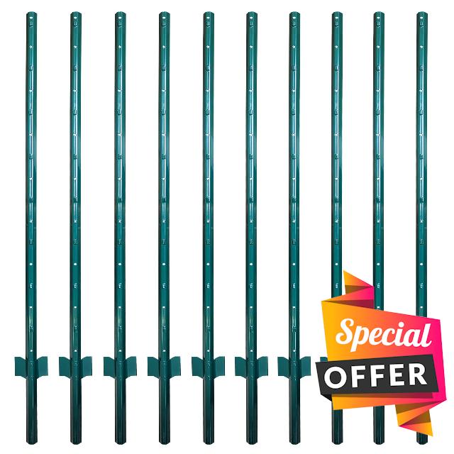 ARIFARO Fence Posts 5 Feet Sturdy Duty Metal Fence Post