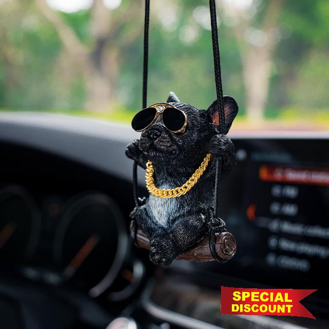 Floruit Swinging Dog Rear View Mirror Accessories for Car
