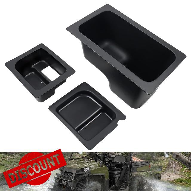 CPOWACE Underseat Storage Box Compatible with 2015-2021 Polaris Ranger 500/570 Mid-Size Accessories Under Seat Storage Bin Set Organizer Tray 50" Wide (fits: PRO-FIT Cage Model