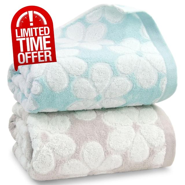Decorative Bath Towels for Bathroom Floral Jacquard