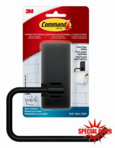 Command Toilet Paper Holder [Removable]: 1 Holder (Matte Black)