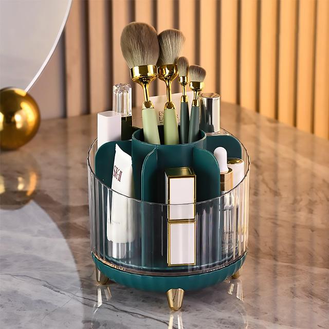 NEWCARLAB 360 Rotating Makeup Organizer - Spacious Makeup Brush Holder