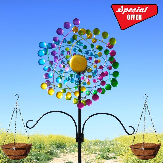 Wind Spinners Large Metal Outdoor Windmill Garden Spinner Yard Spinners Kinetic Lawn Art Patio Wind Spinners Garden Decor