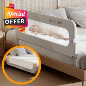 strenkitech Toddler Bed Rails for Crib | Foldable Bed Rail for Toddlers | Portable Baby Bed Rails Guard Bumper for Baby Kids | Safe Bed Side Rail for Twin