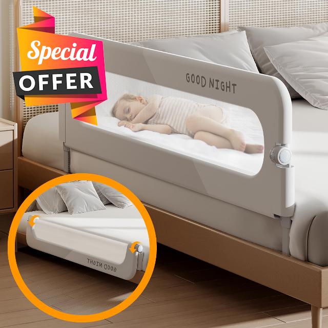 strenkitech Toddler Bed Rails for Crib | Foldable Bed Rail for Toddlers | Portable Baby Bed Rails Guard Bumper for Baby Kids | Safe Bed Side Rail for Twin