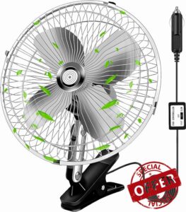 Odorless 10'' Cigarette Lighter Fan for Truck