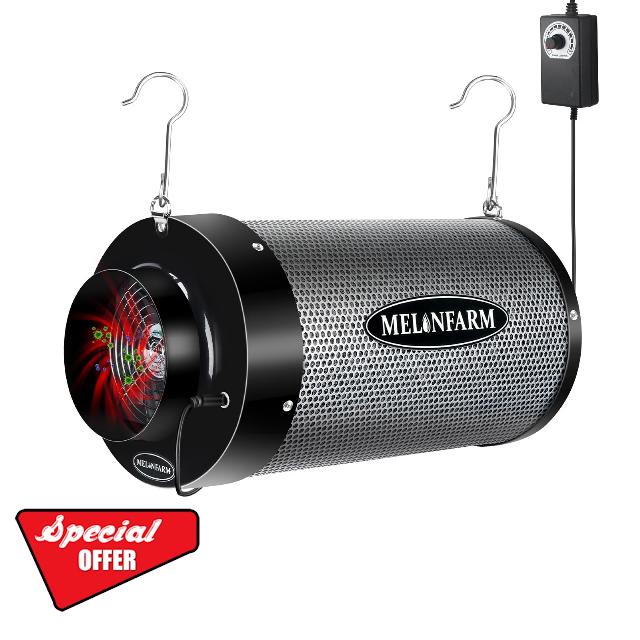 MELONFARM 2-in-1 Air Carbon Filter Smelliness Control 4 inch with Australia Virgin Charcoal