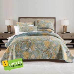 ENASAL Cotton Bedspread Quilt Sets Reversible Bedding Coverlet Sets Comforter