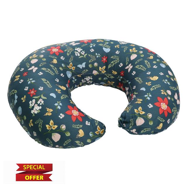 Ezencon Nursing Pillow for Breastfeeding Positioner - Breast Feeding Essentials Tummy Time Pillows with Removable Cotton Blend Cover (Flower-6)