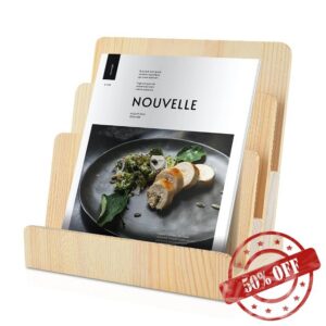 DOSTATNI 3 Tier Pine Wood Brochure Holder 8.5 x 11 Literature Organizer Magazine Stand Pamphlet Holder Flyer Holder Magazine Rack Greeting Card Display Stand for Desk Pamphlet Magazine Booklets Menu
