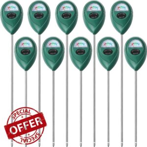 10 Pack Soil Moisture Meter Plant Water Meter Long Probe Deep Use Soil Moisture Meter Sensor Monitor Hygrometer for Gardening Farming Indoor and Outdoor Plants