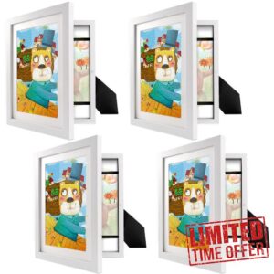 YWMSGM Kids Art Frames Projects &ndash; Front Opening and Changeable Picture Display for DIN. A4 Art-Work