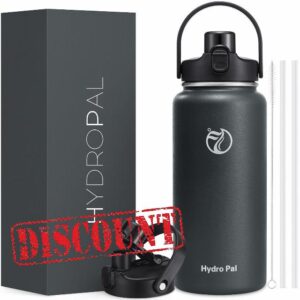 Half Gallon Insulated Water Bottle with 2 in 1 Lid (Chug Lid/Straw Lid)