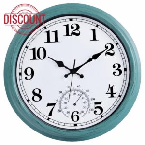 QWARVEL 16 Inch Large Outdoor Wall Clock
