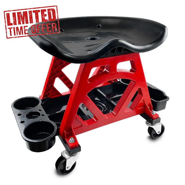 HOXWELL Durable Mechanic Stool Chair with Wheels