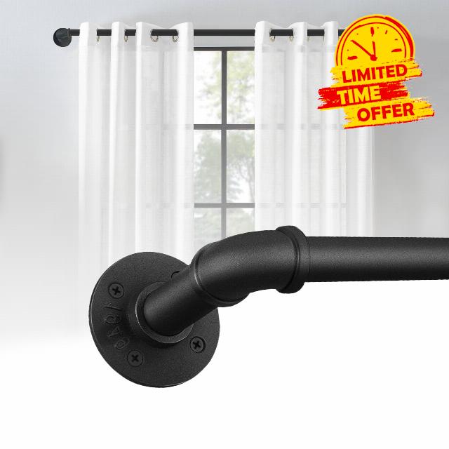 Industrial Curtain Rods for Windows 66 to 120 Inches(4-7ft)